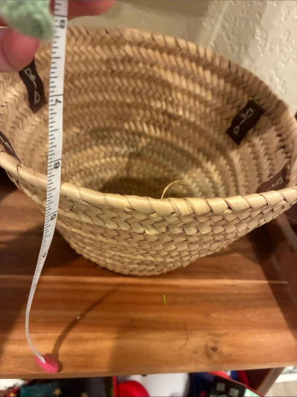 Woven Straw Tote Bag with Brown Leather Straps